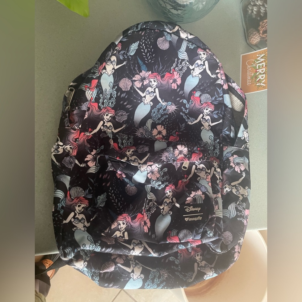 Cute used Loungefly Little Mermaid Full Size Backpack Disney Retired Collectible - Picture 5 of 13